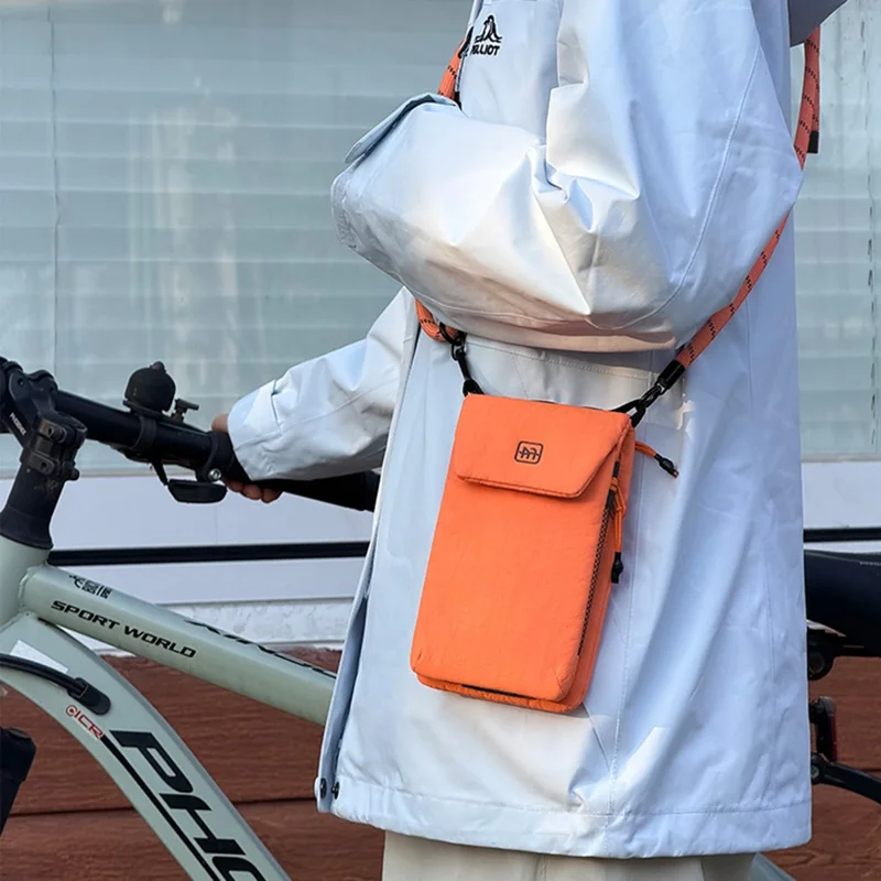 Crossbody Phone Bag Multi Compartment Waterproof Nylon Adjustable Strap Shoulder Pouch for 6.9 Inch Phone Storage - Blue