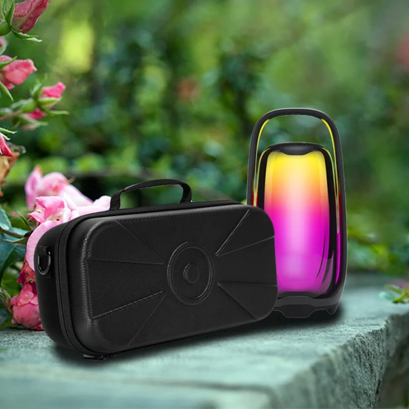 For JBL Pulse 6 Bluetooth-compatible Speaker Carrying Case EVA Anti-Pressure Drop-Resistant Storage Bag with Shoulder Strap - Black