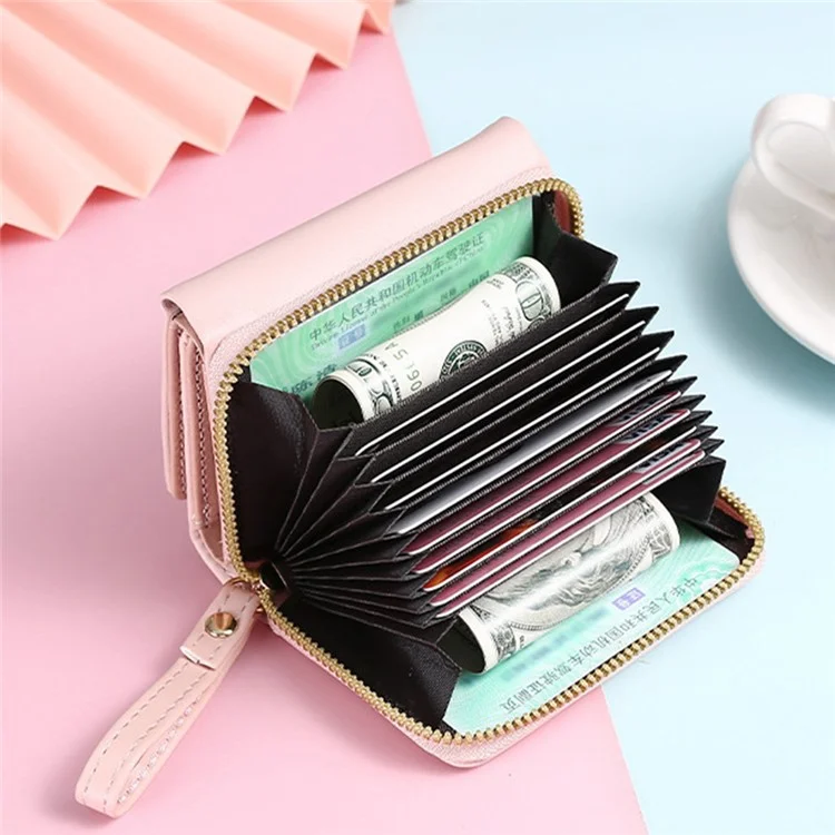 TEAYY XLL-108 PU Leather Women Coin Purse Zipper Pocket Design Folding Short Wallet Cards Cash Holder - Green