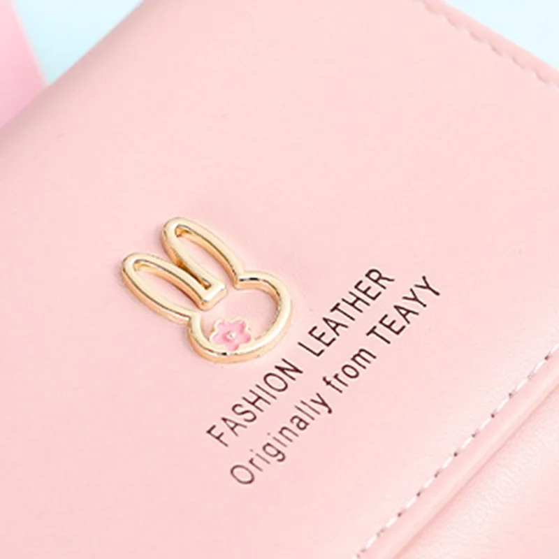 TEAYY XLL-108 PU Leather Women Coin Purse Zipper Pocket Design Folding Short Wallet Cards Cash Holder - Green