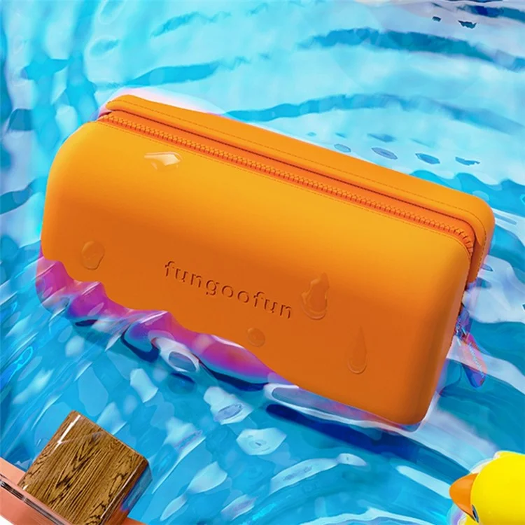 FUNGOOFUN Rechteckige Form Digitale Zubehöraufbewahrungsbox Maus Powerbank Kabel Ladegerät EVA-Tragetasche - Orange