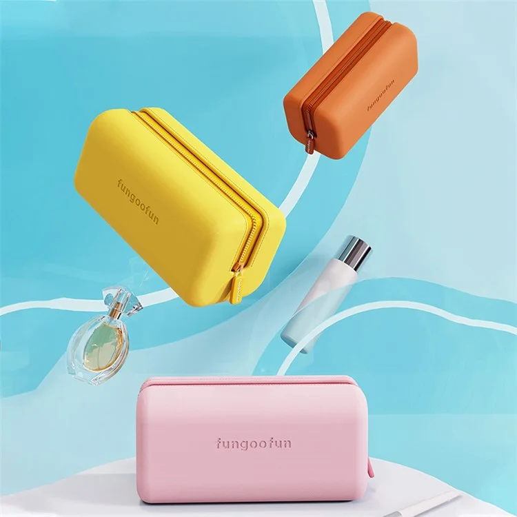 FUNGOOFUN Rechteckige Form Digitale Zubehöraufbewahrungsbox Maus Powerbank Kabel Ladegerät EVA-Tragetasche - Orange