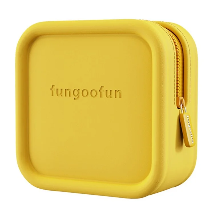 FUNGOOFUN Mouse Cable Power Bank Storage Bag Organizer Electronics Accessories Square Shape EVA Carrying Case - Yellow