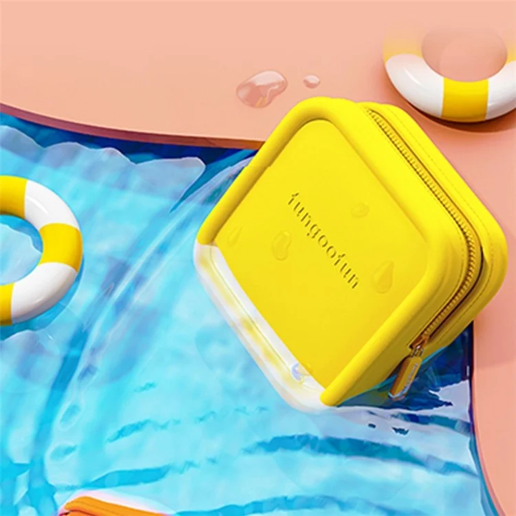 FUNGOOFUN Mouse Cable Power Bank Storage Bag Organizer Electronics Accessories Square Shape EVA Carrying Case - Yellow