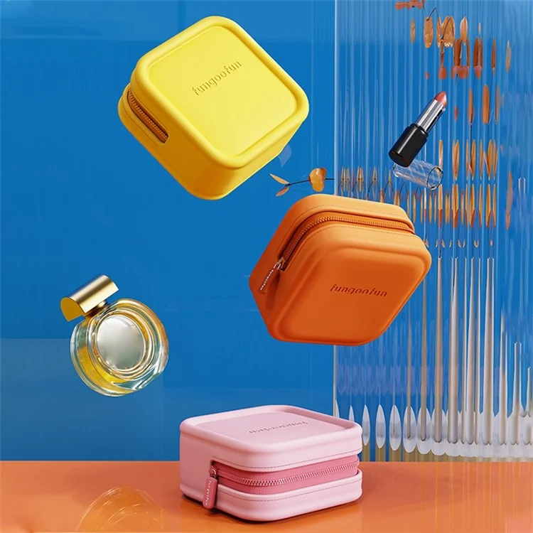 FUNGOOFUN Mouse Cable Power Bank Storage Bag Organizer Electronics Accessories Square Shape EVA Carrying Case - Yellow
