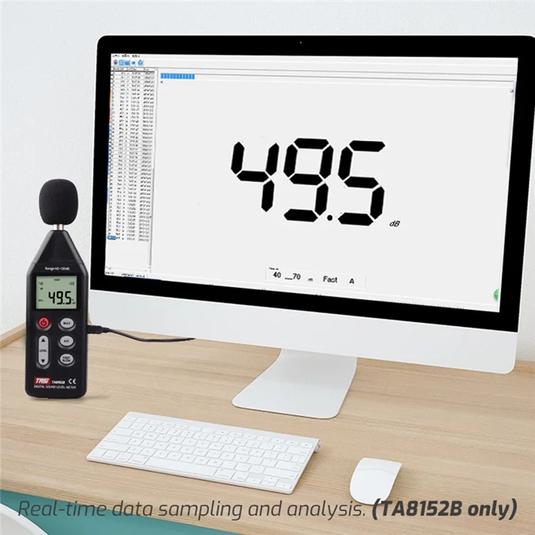 TASI TA8152B LCD Affichage du Niveau Sonore Numérique Détecteur Audio Détecteur Volume de Décibel Testeur Prise en Charge de L'ordinateur Connexion