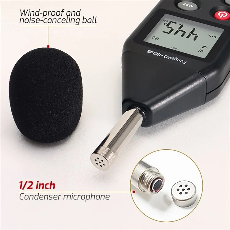 TASI TA8152A LCD Display Digital Sound Level Meter Noise Measuring Audio Detector Volume Decibel Tester