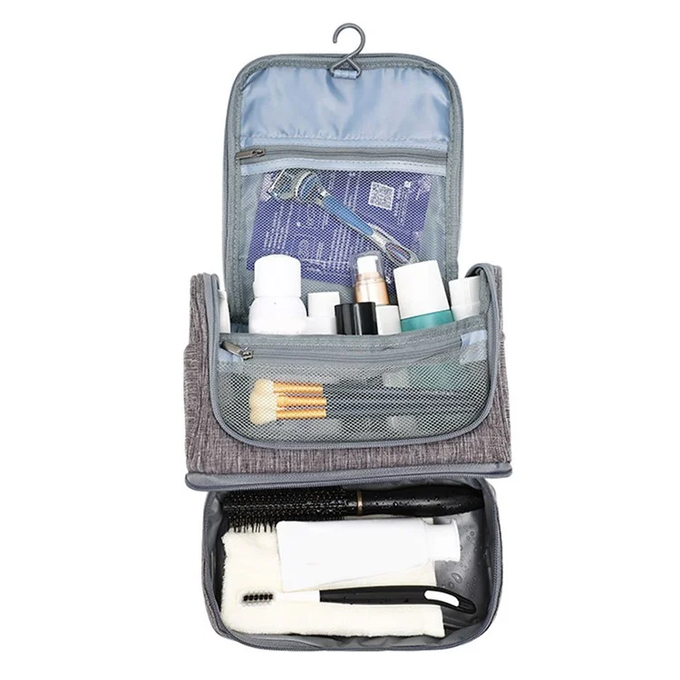 Hanging Toiletry Bag Large Capacity Oxford Cloth Travel Cosmetic Organizer Shower Bathroom Bag - Blue