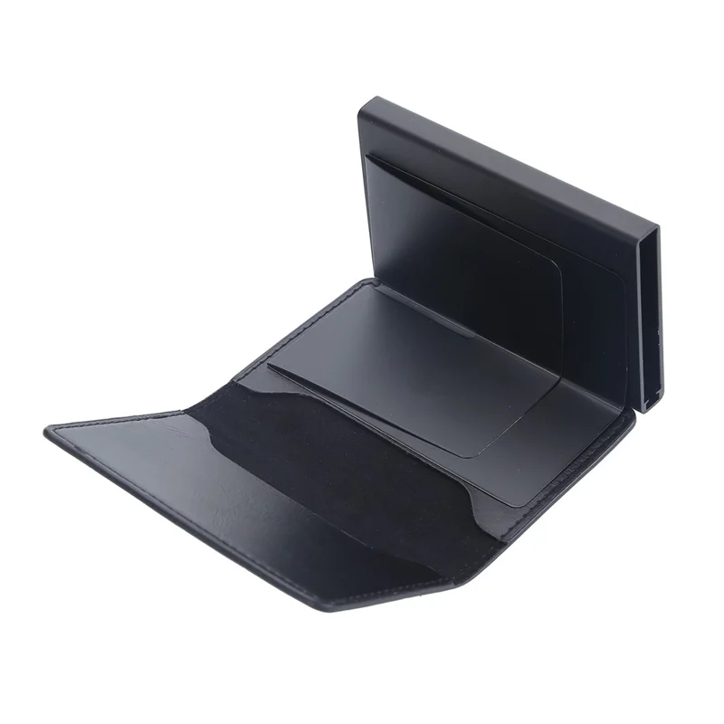 BAELLERRY K9197 RFID Blocking PU Leather Credit Cards Storage Bag with Side Push Buckle - Black