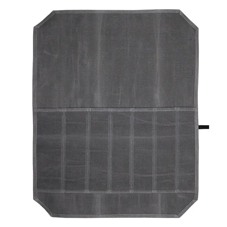 Impermeável Canvas Chef Faca Chef Tesoura Bolsa de Armazenamento Bolsa de Roll Saco 7 Slots Caixa de Transporte Para Ferramentas de Facas de Cozinha - Cinza