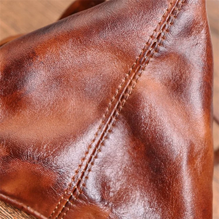 SG855 Genuine Leather Coin Change Key Storage Bag Wallet Wrist Bag Card Organization Pouch - Light Brown