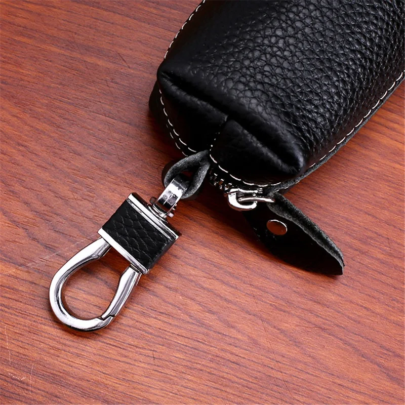 K-47 Universal Car Key Case Cowhide Leather Key Fob Protector Personality Coin Purse Mini Keychain Holder Purse - Sapphire