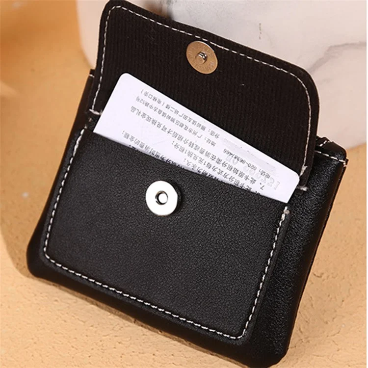 56 Women's Wallet PU Leather Coin Purse Zipper Compact Size Pouch Change Card Key Storage Bag -  Black