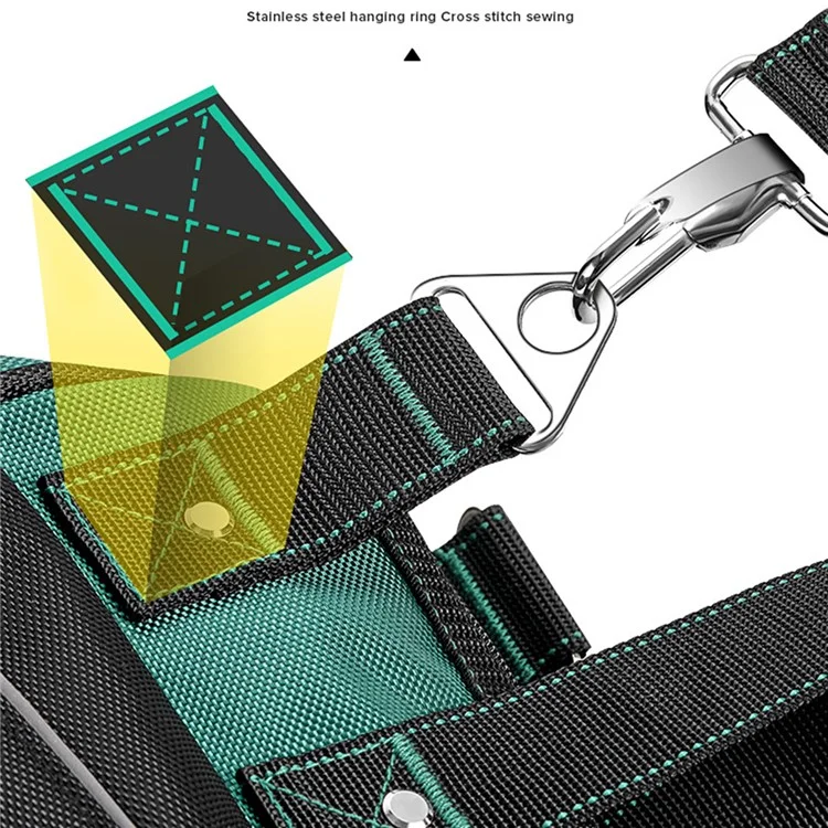 GREENER Borsa da lavoro in tela da 18 pollici con strisce riflettenti di sicurezza, grande capacità con multi-tasche, ampia apertura della borsa portautensili con cinghia regolabile