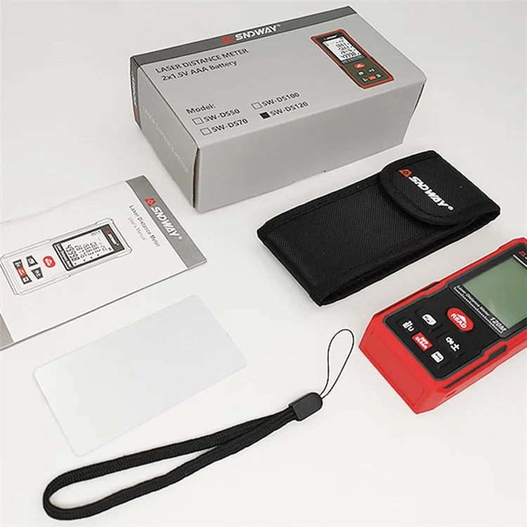 SNDWAY SW-DS120 120M Telemetro laser Sensore di angolo elettronico Distanziometro digitale Righello laser (Senza batteria) 