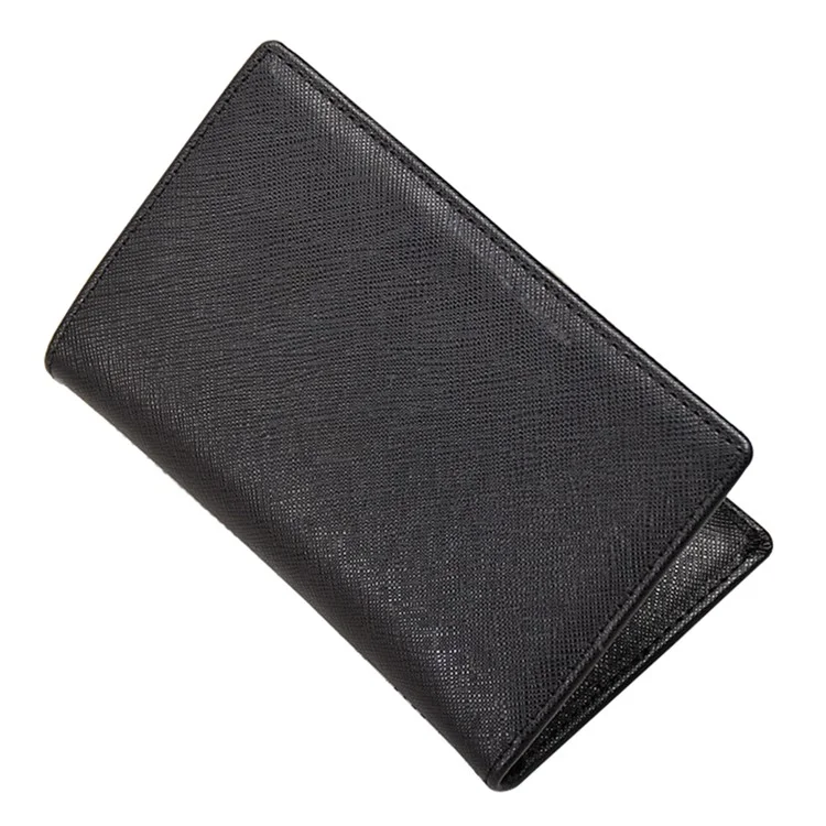AP108 RFID Blocking Card Holder Ultra Slim Cowhide Leather Credit Card Case Storage Bag - Black