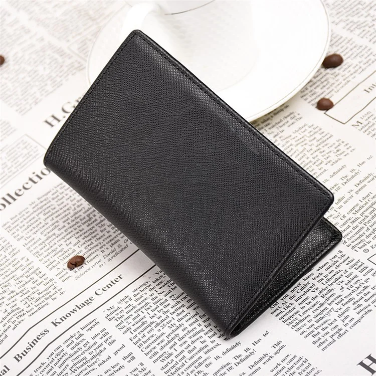 AP108 RFID Blocking Card Holder Ultra Slim Cowhide Leather Credit Card Case Storage Bag - Black