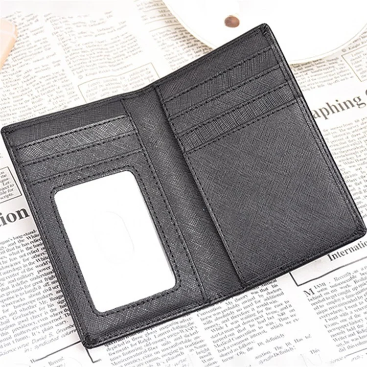 AP108 RFID Blocking Card Holder Ultra Slim Cowhide Leather Credit Card Case Storage Bag - Black