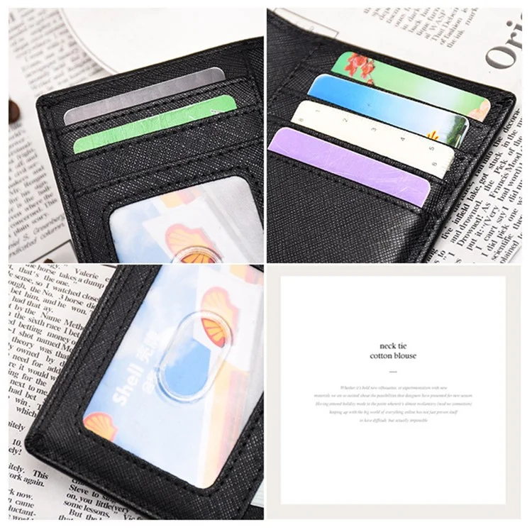 AP108 RFID Blocking Card Holder Ultra Slim Cowhide Leather Credit Card Case Storage Bag - Black