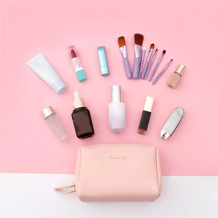 HK8025 Large Capacity Waterproof Makeup Toiletry Bag Travel Supply Organizer PVC Cosmetics Bag, Size: L - Pink