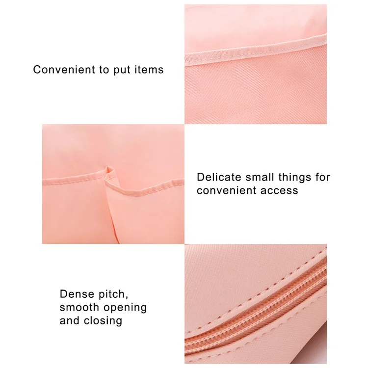 HK8025 Large Capacity Waterproof Makeup Toiletry Bag Travel Supply Organizer PVC Cosmetics Bag, Size: L - Pink