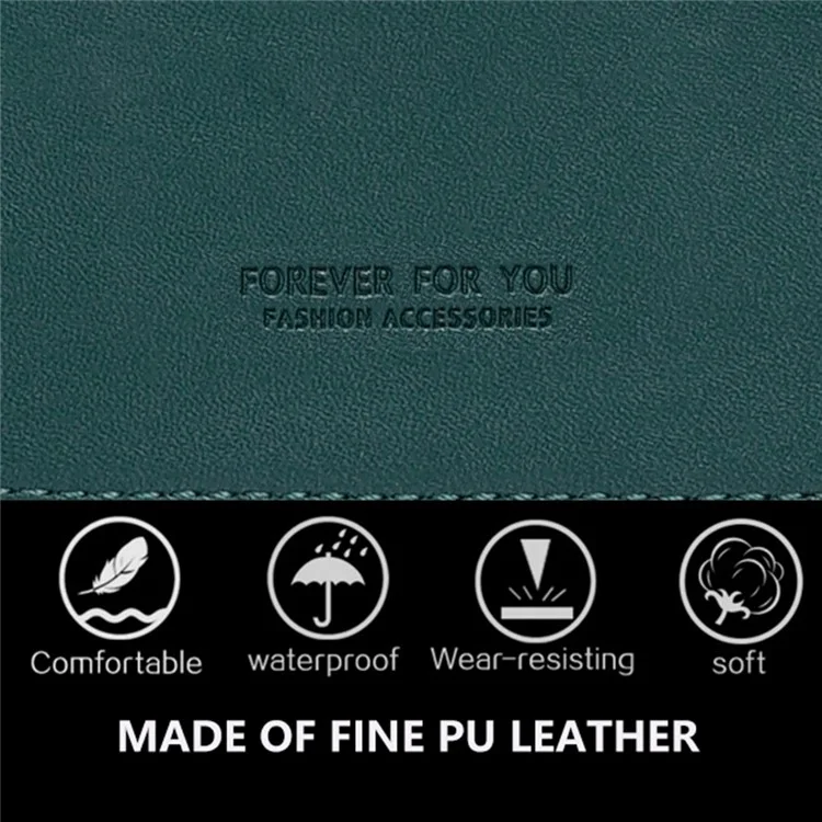 FFY FY207-38 Stylish Women PU Leather Tri-fold Wallet Multi Card Slots Clutch Bag Purse - Green