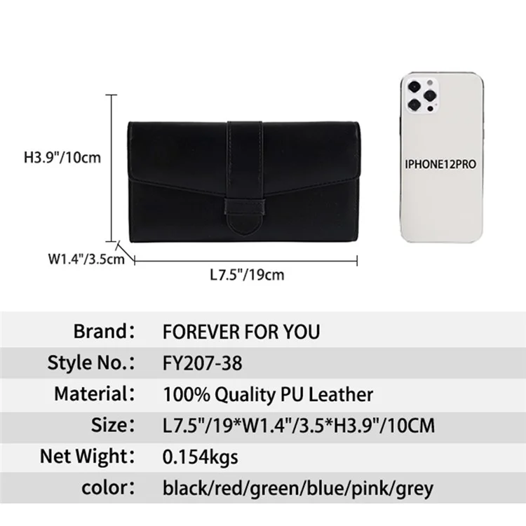 FFY FY207-38 Stylish Women PU Leather Tri-fold Wallet Multi Card Slots Clutch Bag Purse - Green