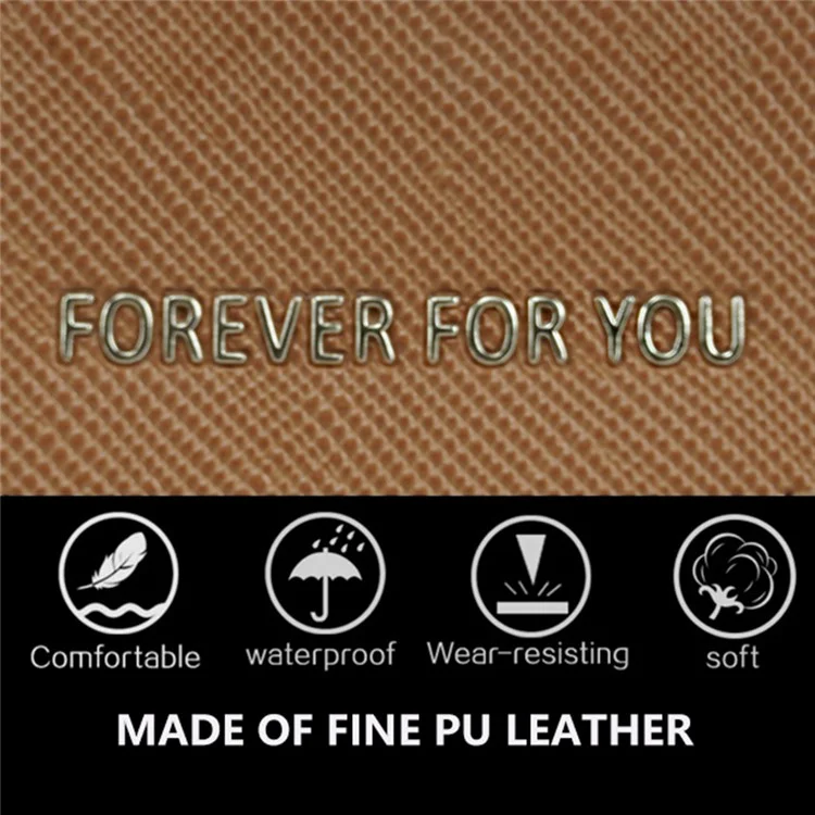 FFY FY8003-23 Stylish PU Leather Women Folding Short Wallet Cards Cash Carrying Bag - Abricot