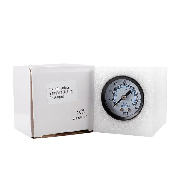 TS-40-10bar 0-160 PSI Rango Medidor de Presión de Acero Inoxidable Escala Dual Económico Todo Propósito Medidor de Presión de Agua