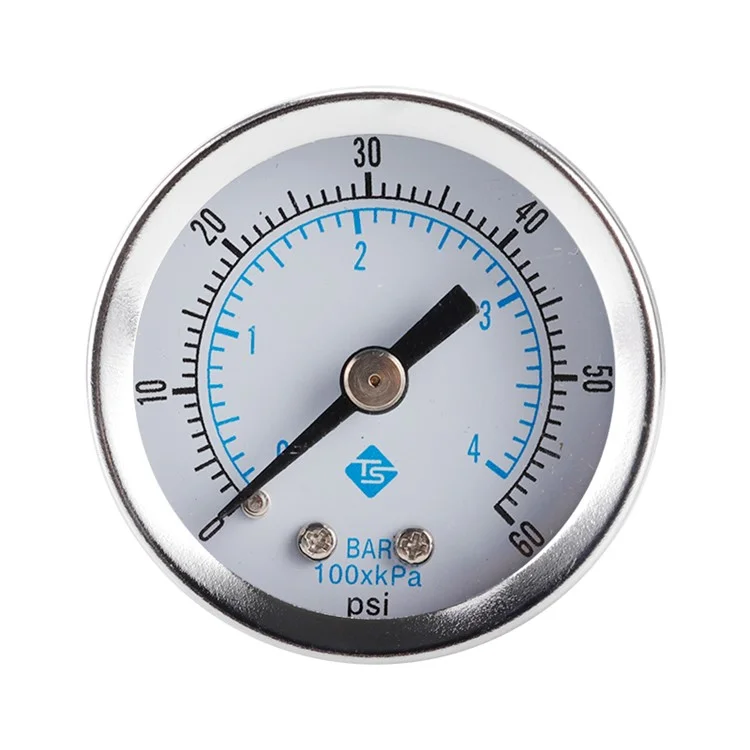 Manómetro económico de doble escala TS-Z51 Manómetro de presión de agua de acero inoxidable Montaje inferior de 1/8 "NPT