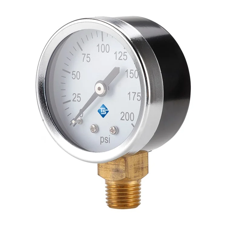 Manómetro de vacío de presión de agua TS-50-200psi Manómetro de presión 0-200 PSI Rango de prueba Manómetro de presión de aceite con montaje inferior 1/4'' NPT