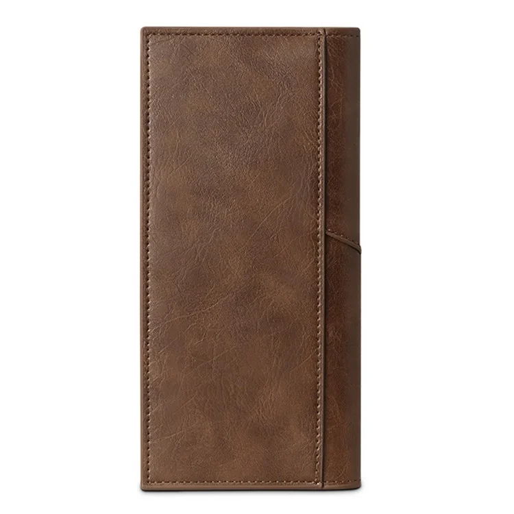 SUNICETY RFID Blocking PU Leather Ultra-thin Bi-fold Men Long Wallet Cards Cash Holder Bag - Coffee