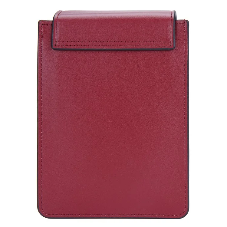BAELLERRY N8626 Contraste Cor Couro PU Magnético Botão Phone Carrying Pouch Estiloso Mulheres Cartões Dinheiro Titular Bolsa Transversal - Vermelho