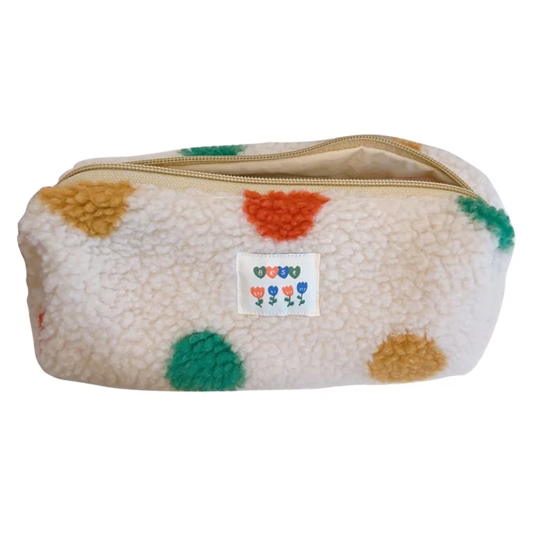 569 Cosmetic Travel Bag Makeup Toiletry Pouch Organizer Pen Earphone Storage Bag, Size L - Colorful Dot