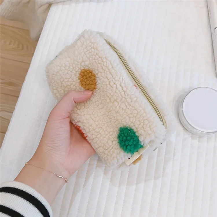 569 Women Girl Makeup Toiletry Bag Pen Earphone Cosmetic Storage Pouch Organizer, Size S - Colorful Dot
