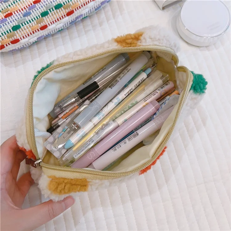 569 Women Girl Makeup Toiletry Bag Pen Earphone Cosmetic Storage Pouch Organizer, Size S - Colorful Dot
