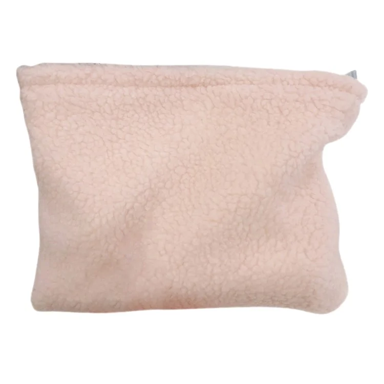 607 Organizador de Maquiagem Bolsa de Viagem Cosmética Vintage Tecido Macio Peludo Bolsa de Armazenamento de Artigos de Toilete para Mulheres Meninas - Rosa