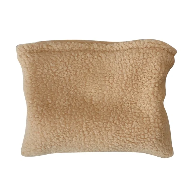 607 Makeup Organizer Cosmetic Travel Bag Vintage Soft Plush Fabric Toiletries Storage Pouch for Women Girls - Light Brown