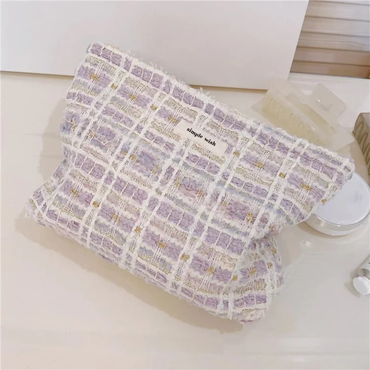 587 Canvas Makeup Kosmetiktasche Reise Tasche Strapazierfähige Frauen Teenager Mädchen Kulturbeutel Organizer Aufbewahrungstasche - Hellviolett