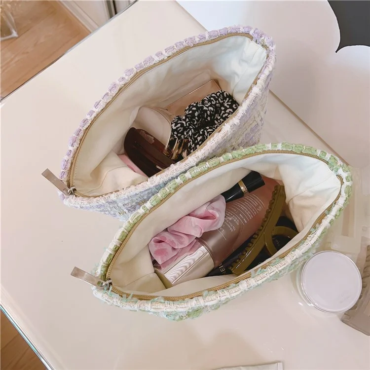 587 Canvas Makeup Kosmetiktasche Reise Tasche Strapazierfähige Frauen Teenager Mädchen Kulturbeutel Organizer Aufbewahrungstasche - Hellviolett