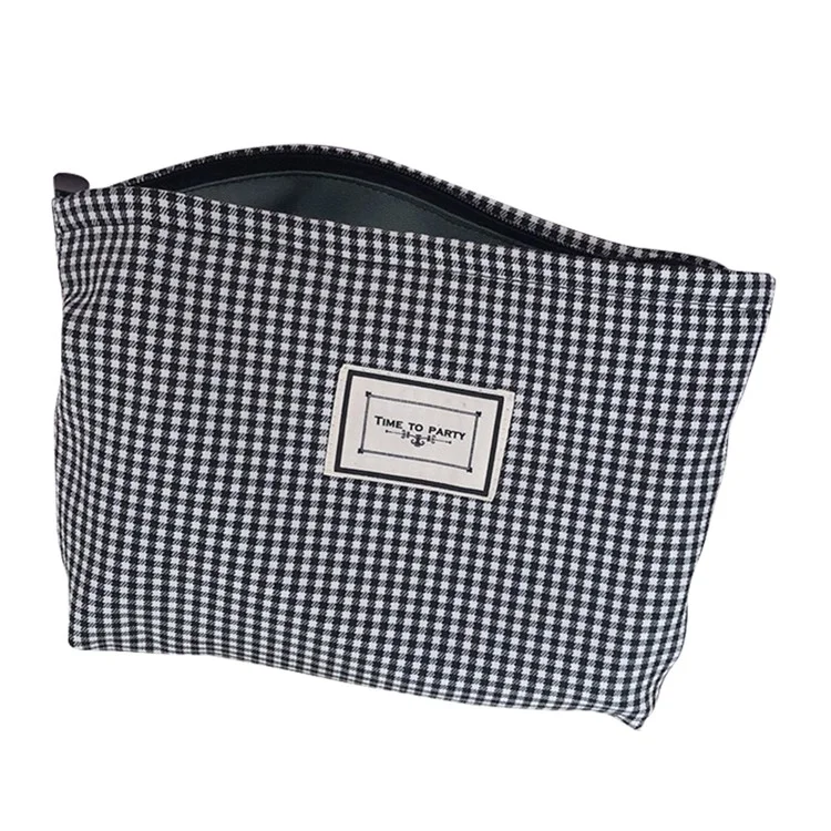 Sac à cosmétiques 631 Classic à motif quadrillé pour femme, organisateur de toilette de voyage - Noir / Fin quadrillage