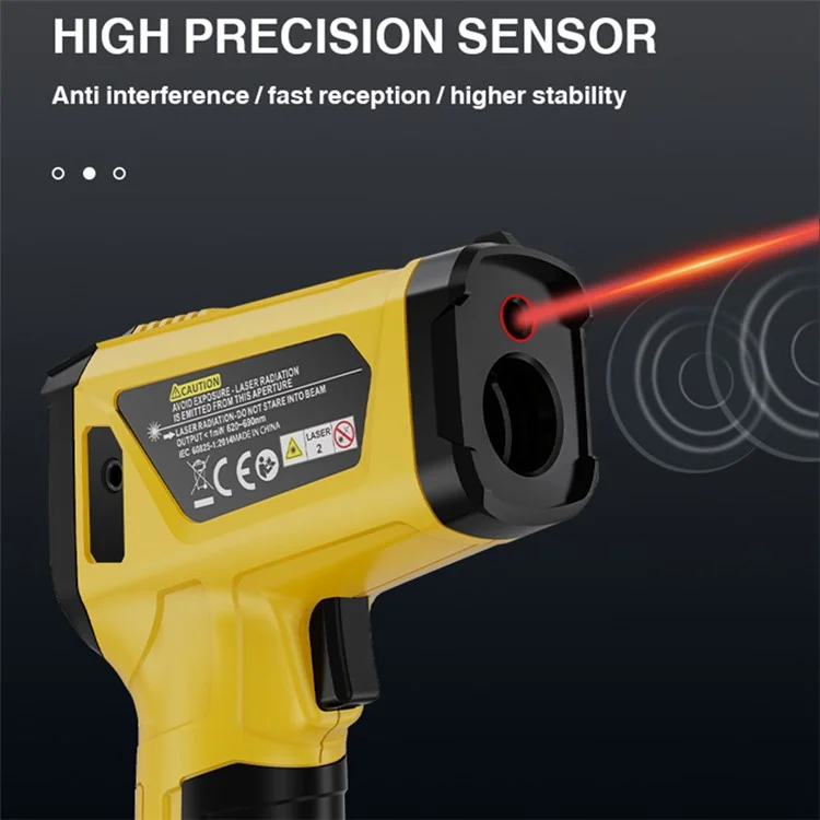 MESTEK 800C Tragbares Infrarot-Temperaturmessgerät Hochpräziser Industrie-Temperatur-Feuchtigkeitsmesser Tragbares Thermometer mit 12-Punkt-Laserpositionierung