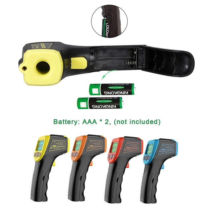 GM320S Berührungsloser Handgehaltener Industrieller Infrarot-Thermometer Hochpräzise LCD-Anzeige Hinterleuchtetes Temperatur-Tester - Orange