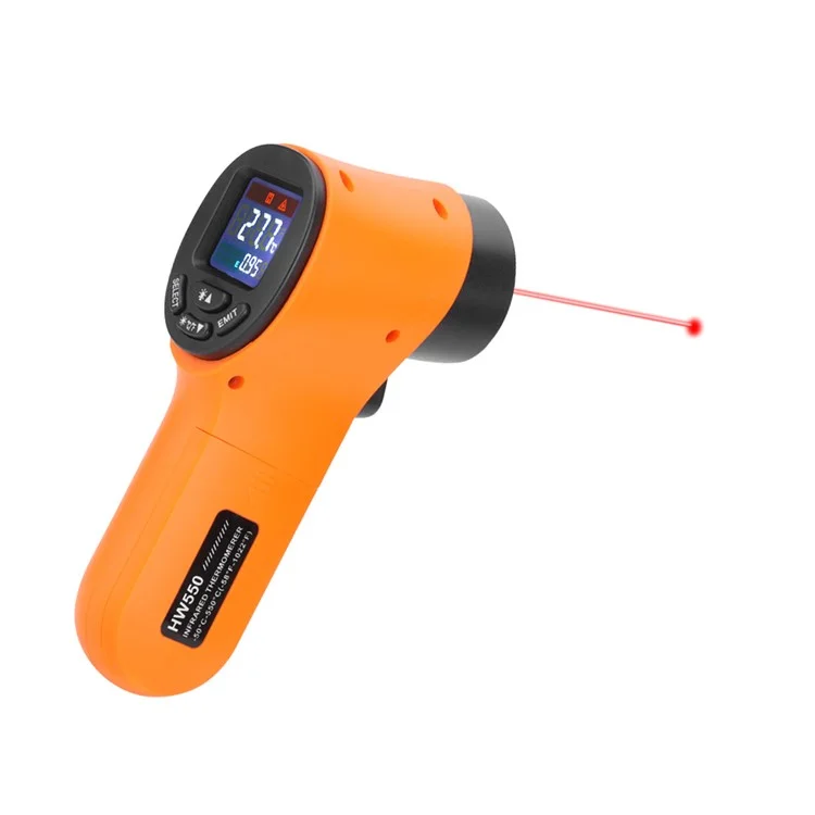 Termometro digitale LCD a infrarossi senza contatto Laser Pirometro industriale a pistola per la temperatura - Arancione