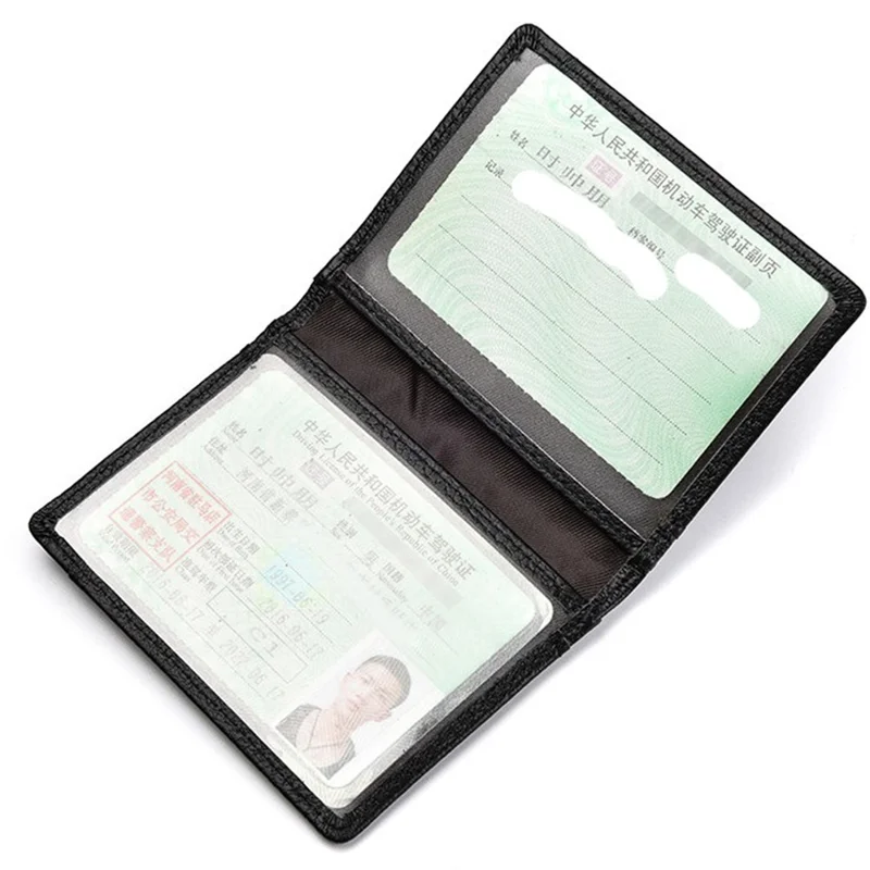 V6-J Slim Minimalist Card Case Cowhide Leather Passcase RFID Blocking Bifold Design Card Holder - Dark Coffee