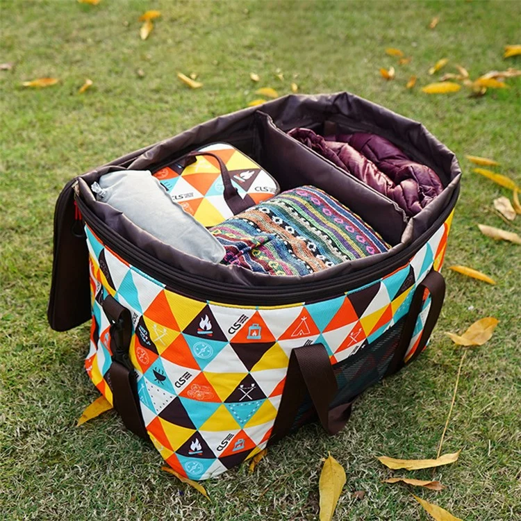 CLS Outdoor Large Capacity Adjustable Height Camping Bag Sundries Storage Handbag Self-driving Travel Picnic Bag
