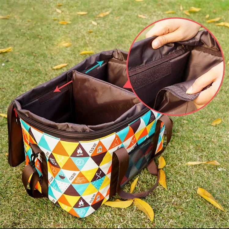 CLS Outdoor Large Capacity Adjustable Height Camping Bag Sundries Storage Handbag Self-driving Travel Picnic Bag