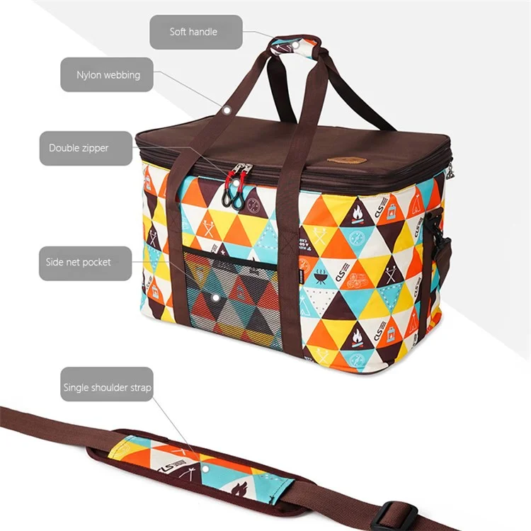 CLS Outdoor Large Capacity Adjustable Height Camping Bag Sundries Storage Handbag Self-driving Travel Picnic Bag