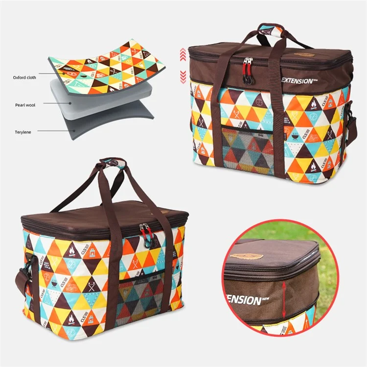 CLS Outdoor Large Capacity Adjustable Height Camping Bag Sundries Storage Handbag Self-driving Travel Picnic Bag