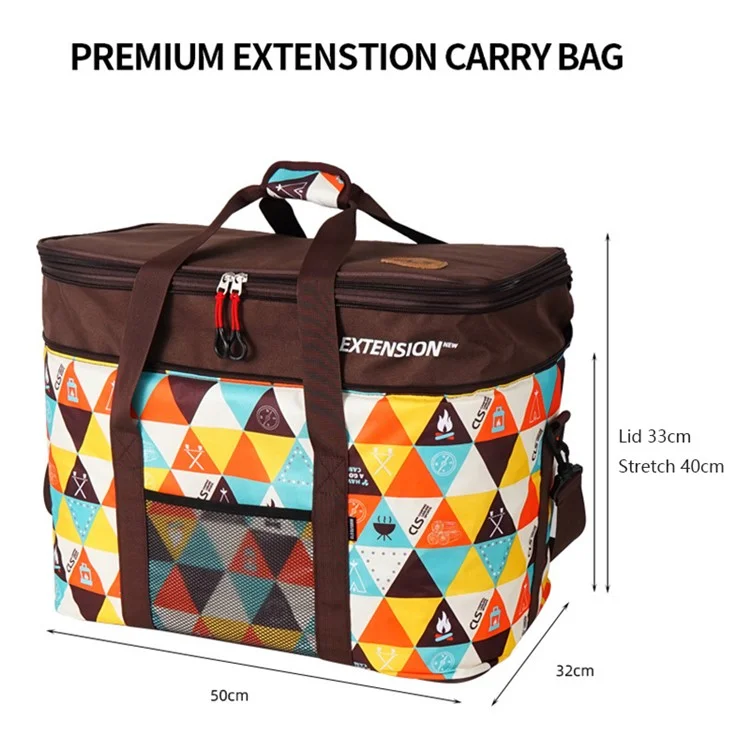 CLS Outdoor Large Capacity Adjustable Height Camping Bag Sundries Storage Handbag Self-driving Travel Picnic Bag